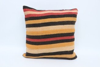 Kilim Pillow Cover, Covers, Personalized Pillow, Orange Striped Rustic Cushion, 7312
