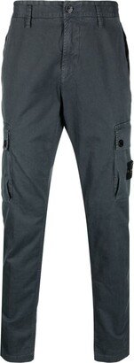 Compass-patch straight-leg trousers