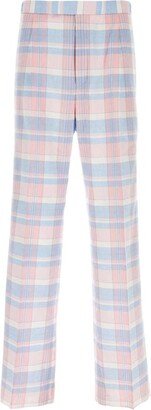Checked Wide Leg Trousers-AA