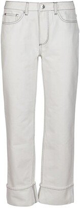 Contrast Stitch Straight Leg Jeans