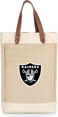 NFL Las Vegas Raiders Pinot Jute Insulated Wine Bag - Beige