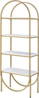 78 Light Mane Bookcase White High Gloss/Gold