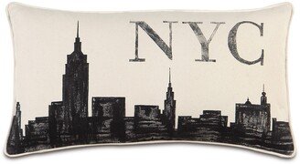 Hand-Painted New York City Skyline Decorative Pillow Cover 15 X 26