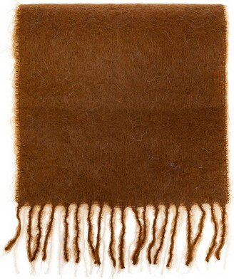 Logo-Patch Faded-Effect Fringed Scarf