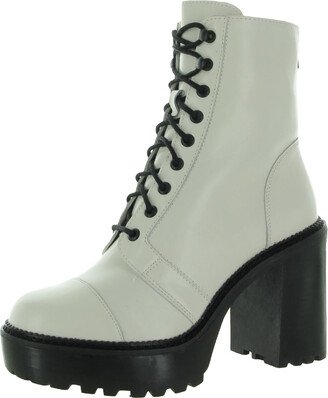 Core Womens Leather Platform Combat & Lace-up Boots