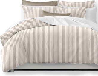 6ix Tailors Cruz Ticking Stripes Taupe/Ivory Coverlet and Pillow Sham