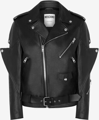 Metal Details Nappa Leather Biker