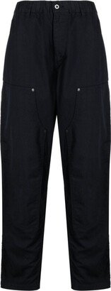 High-Waist Straight-Leg Cotton Trousers