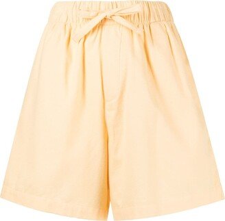 Drawstring-Waist Pajama Shorts-AA