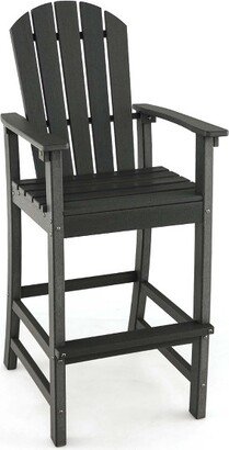 Outdoor HDPE Bar Height Stool Patio Tall Chair Armrest Footrest All Weather