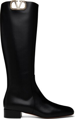 Black VLogo Tall Boots