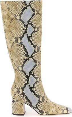 Tall Banana Embossed Heeled Boots