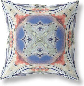 Amrita Sen Designs Pastel Floral Squares Indoor Outdoor Zippered Pillow-AB