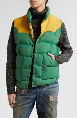 Chatham Colorblock Leather Yoke Puffer Vest