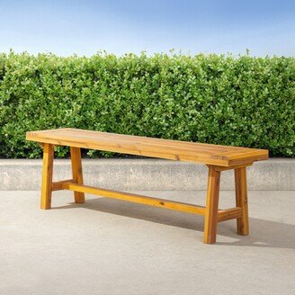 Golden Oak Acacia Wood Garden Bench