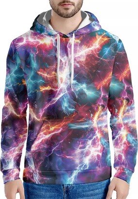 GLUDEAR Men 3D Novelty Fire Graphic Print Long Sleeve Pullover Hoodies Hooded Sweatshirts