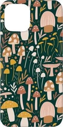 Custom Iphone Cases: Woodland Mushroom Meadow - Green Phone Case, Silicone Liner Case, Matte, Iphone 11 Pro Max, Green