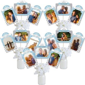 Winter Wonderland - Snowflake Holiday Party & Wedding Picture Centerpiece Sticks Photo Table Toppers 15 Pieces