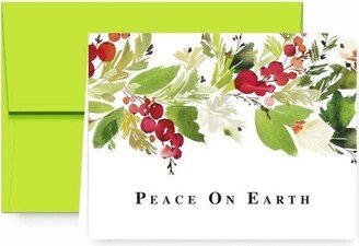 Paper Frenzy Peace on Earth Garland Christmas Cards and Envelopes - 25 pack