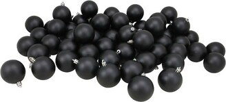 Northlight 60ct Shatterproof Matte Christmas Ball Ornament Set 2.5 - Black