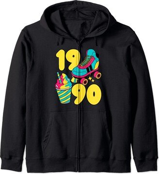 90s Nostalgia 1990 Vibes 1990 Retro Raised In The 90s Old School Nostalgia Vibes Zip Hoodie