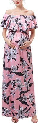 Maternity Clara Floral Off-Shoulder Maxi Dress