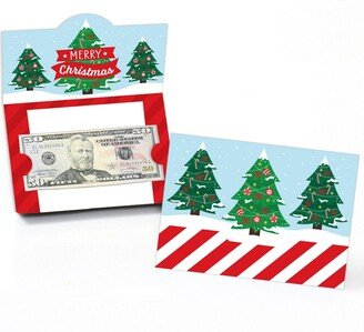 Big Dot Of Happiness Snowy Christmas Trees - Classic Holiday Party Money and Gift Card Holders - 8 Ct