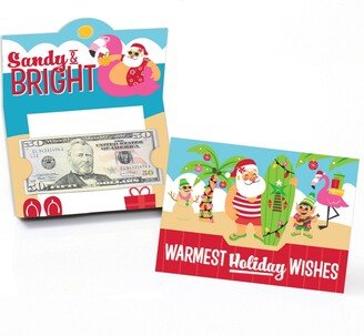 Big Dot Of Happiness Tropical Christmas - Beach Santa Holiday Party Money & Gift Card Holders - 8 Ct