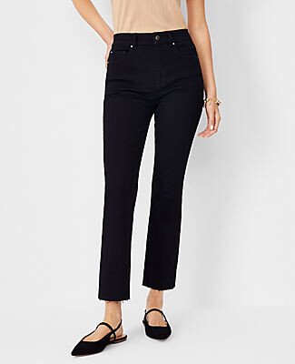 Petite Fresh Cut High Rise Boot Crop Jeans in Classic Black Wash