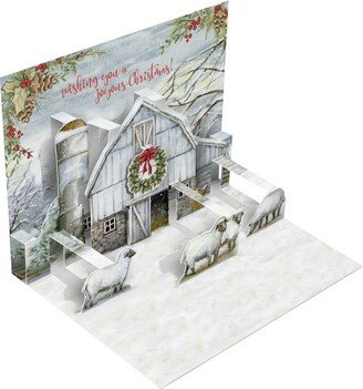 8ct 'Wishing You a Joyous Christmas' Pop-Up Boxed Holiday Greeting Card Pack