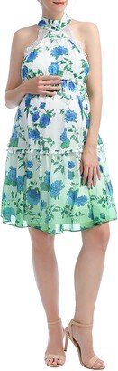 Norah Floral A-Line Halter Maternity Dress