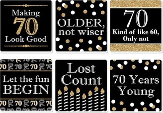 Big Dot Of Happiness Adult 70th Birthday - Funny Party Decorations - Drink Coasters - Set of 6
