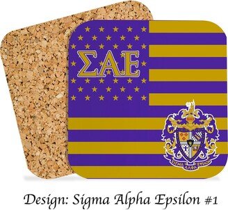 Sigma Alpha Epsilon Beverage Coasters Square | Set Of 4