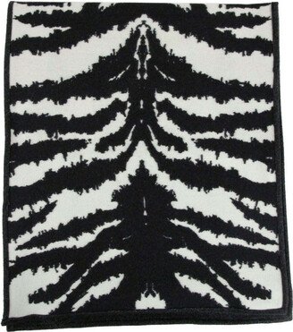 Women's Black / Ivory Wool / Silk MQ London Print Scarf 528844 1078
