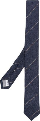 Striped Herringbone Patterned Tie