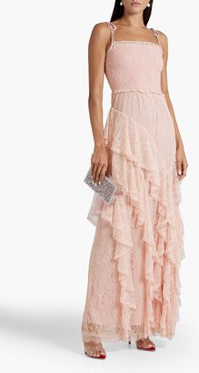 Jocelyn tiered smocked corded lace maxi dress