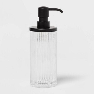 Ribbed Glass Soap Pump Black