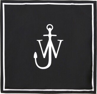 Anchor logo-print silk scarf