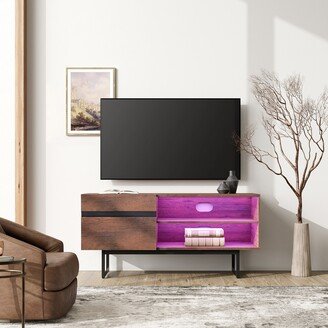 WAMPAT Modern TV Stand for up to 55 inch TV with Storage Cabinets