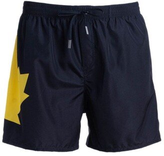 Leaf Logo Printed Swim Shorts