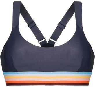 Rainbow-Stripe Sports Bra