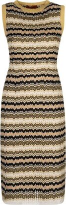 Zig-Zag Pattern Sleeveless Knitted Dress