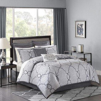 Gracie Mills Lavine 12 Piece Complete Bed Set Silver King - MP10-4045