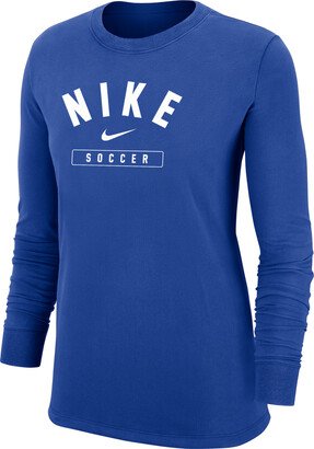 Women's Swoosh Soccer Long-Sleeve T-Shirt in Blue