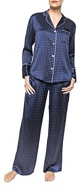 Silk Bordeaux Polka Dots Pajama Set