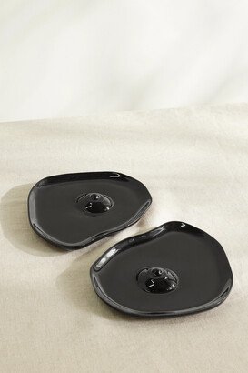 Tatas Set Of Two Earthenware Plates - Black