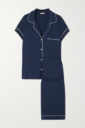 Gisele Stretch-modal Jersey Pajama Set - Blue