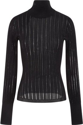 Turtleneck Striped Knitted Jumper