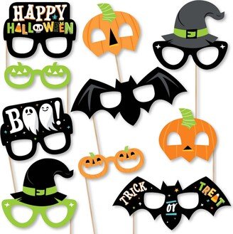 Big Dot Of Happiness Jack-o'-Lantern Halloween Glasses & Masks - Paper Photo Booth Props Kit 10 Count