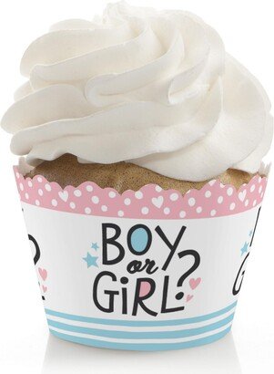 Big Dot Of Happiness Baby Gender Reveal - Team Boy or Girl Party Decorations Cupcake Wrappers - 12 Ct